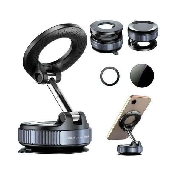 Support de Téléphone de Voiture Extensible à Aimants Puissants, Rotation à 360°